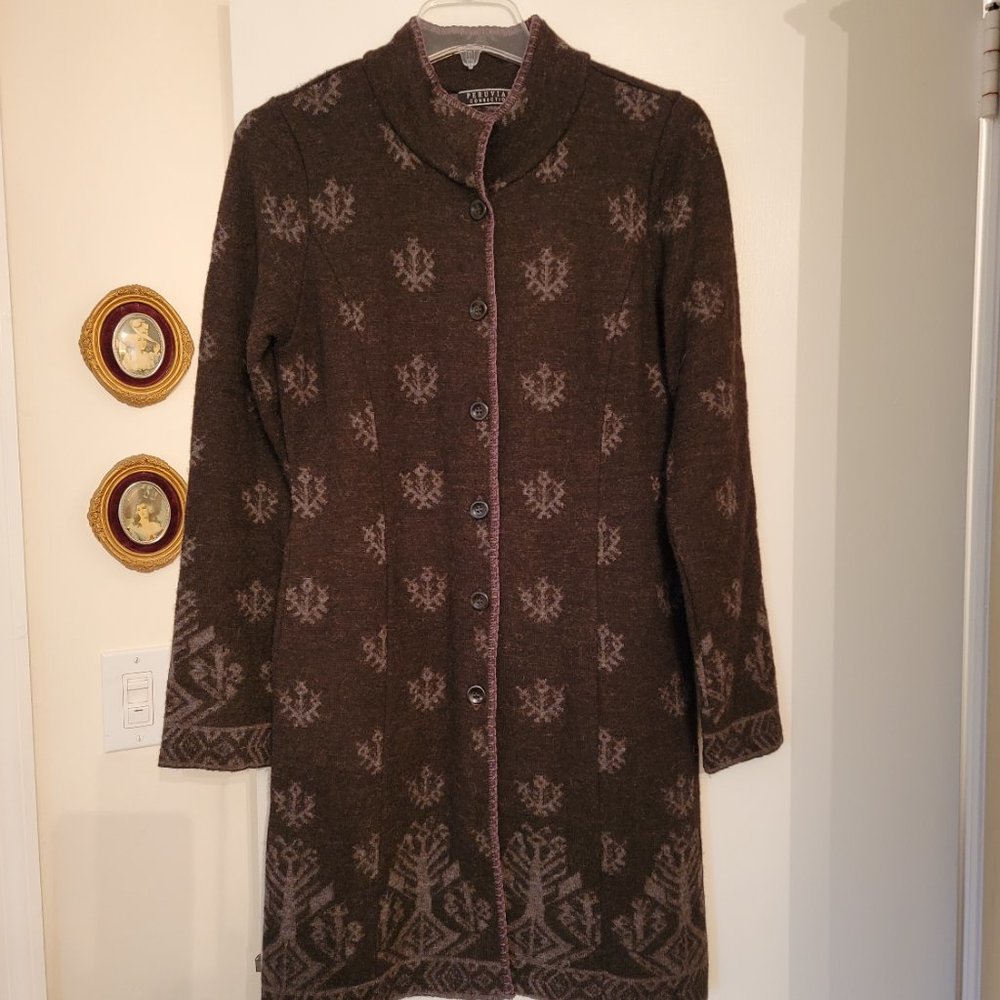 Peruvian Connection Alpaca Wool Sweater Coat